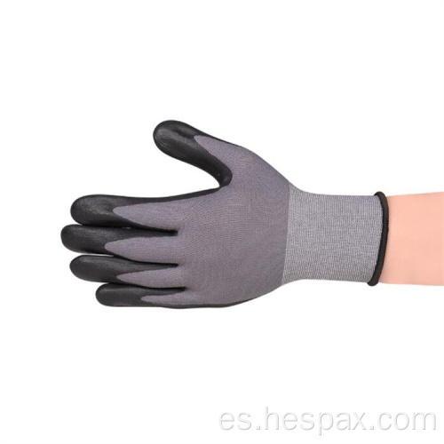 Hespax Breatable 15 g de guantes de nitrilo de microfoam desgaste punteado